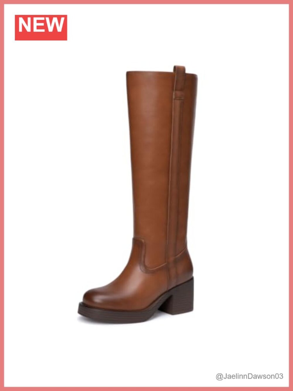 Women's Knee High Riding Boots Round Toe Chunky Heel Pull-On Faux Leather